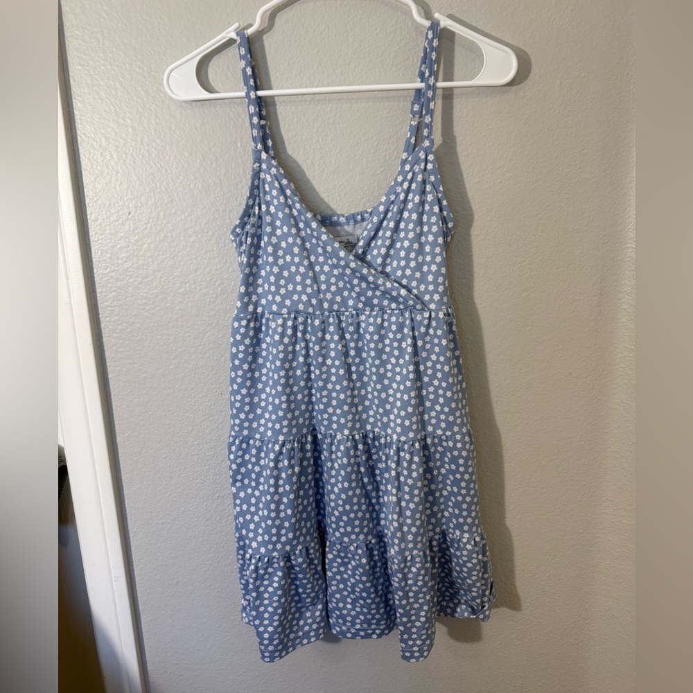Hollister Blue Floral Sleeveless Dress